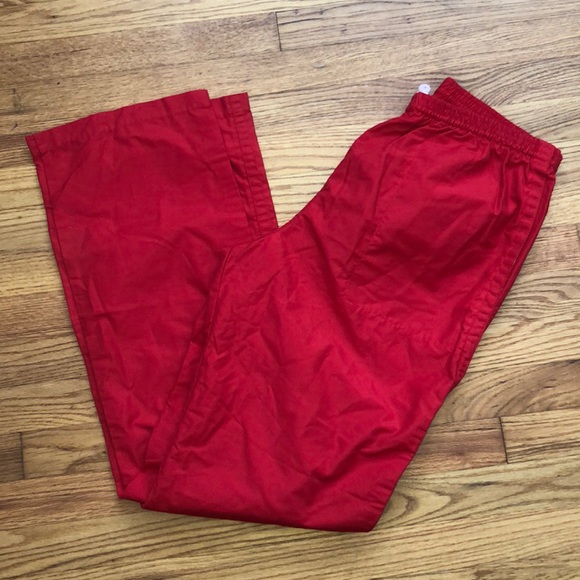 Retro LL Bean red athletic pants L - Picture 3 of 5